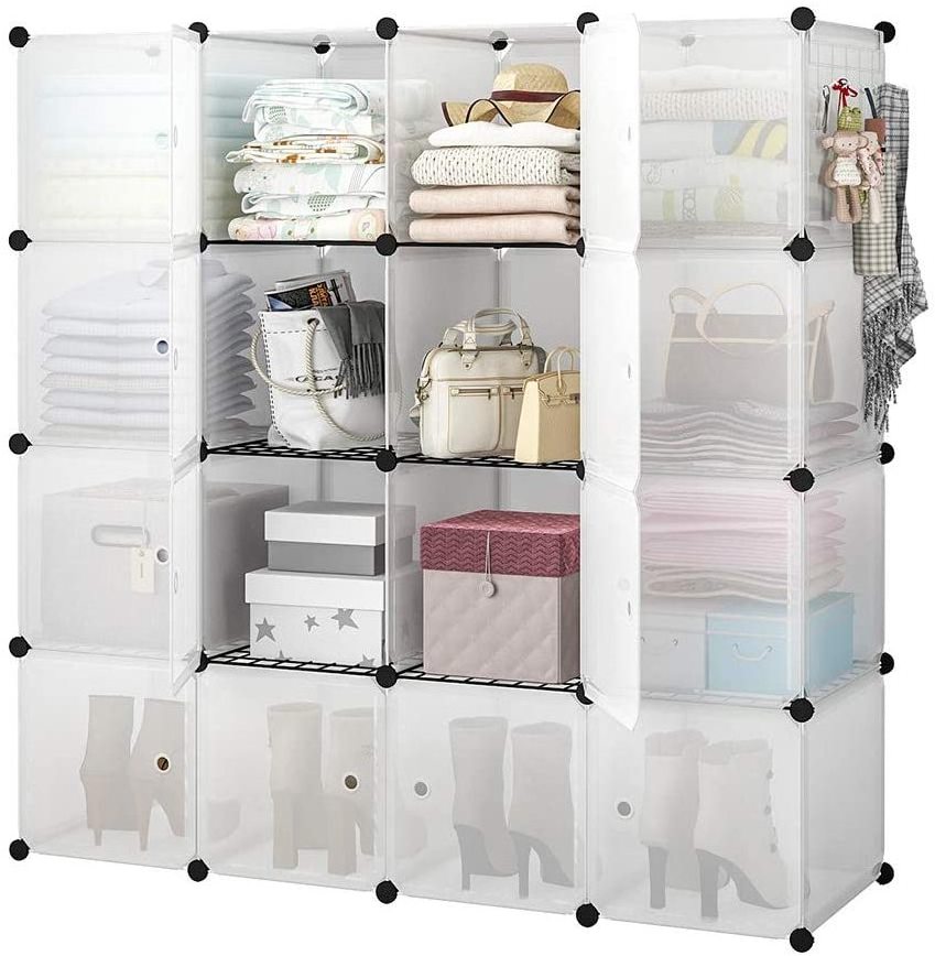 Home DIY Craft  PP Plastic Cube Wardrobe Storage Organizer Bedroom Furniture Cupboard