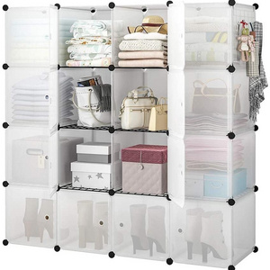 Home DIY Craft  PP Plastic Cube Wardrobe Storage Organizer Bedroom Furniture Cupboard