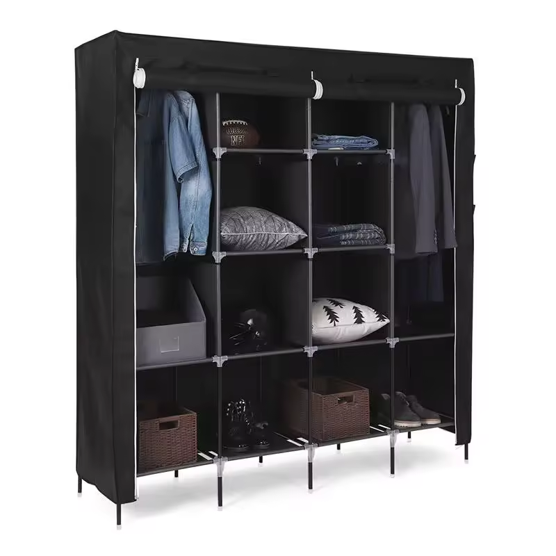 Modern Steel And Metal Fabric Folding Wardrobe Closet Storage Cabinet Tm-201 For Bedroom And Home Furniture