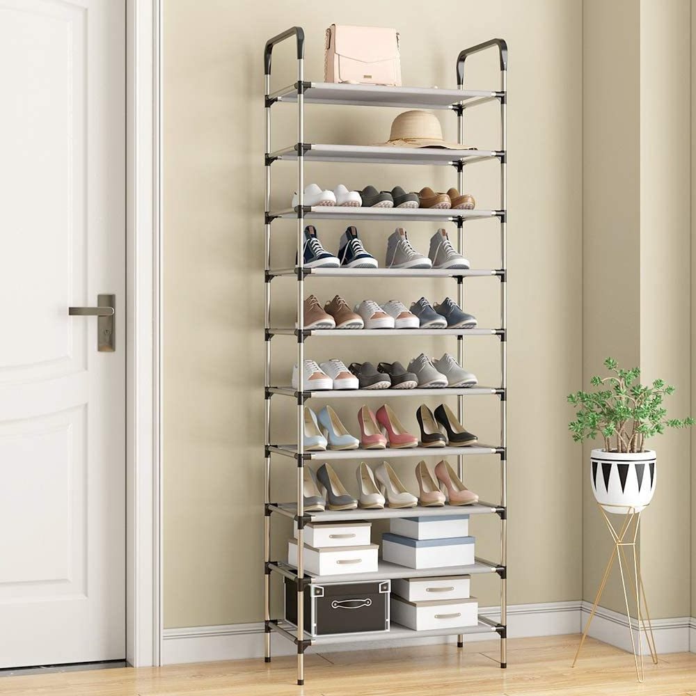 10 tiers Multifunctional shoe storage wrought adjustable shoe rack multi-layer non-woven simple shoe rack organizer