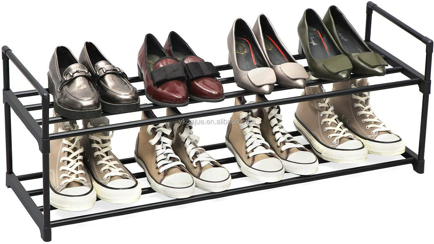 Shoe Organizer Rack Closet 2-Tier Stackable Shoe Rack Small Shoe Storage For Entryway