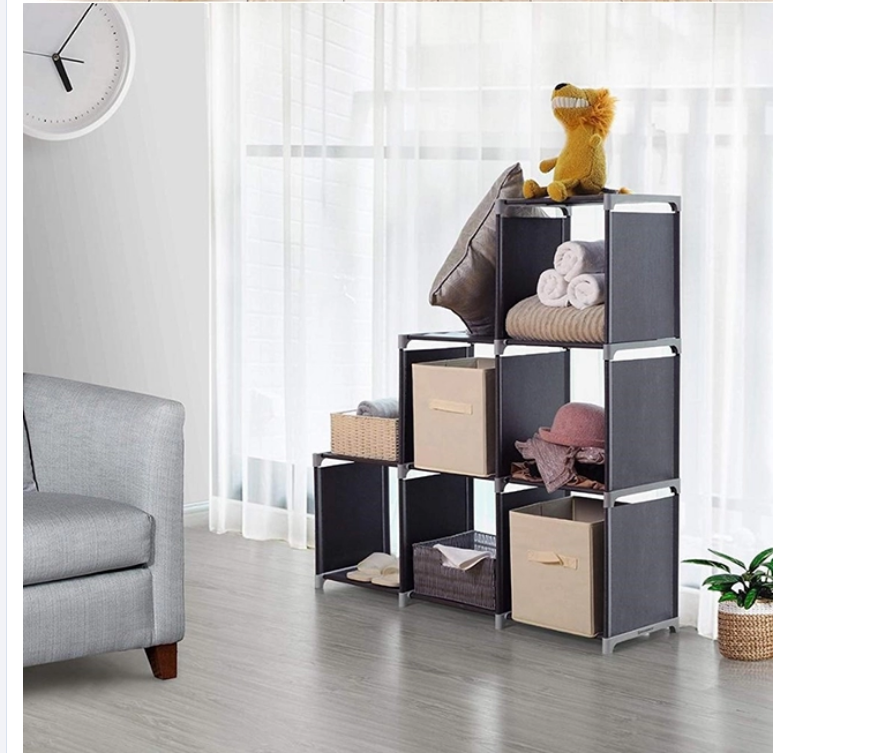 Multi-Functional Non-woven DIY 6 Cubes Organizer Book Shelf