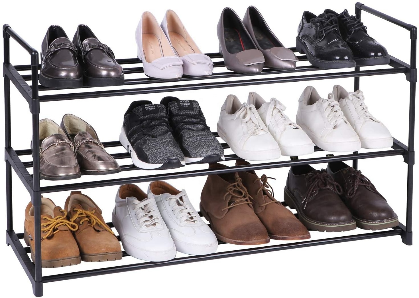 Shoe Organizer Rack Closet 2-Tier Stackable Shoe Rack Small Shoe Storage For Entryway