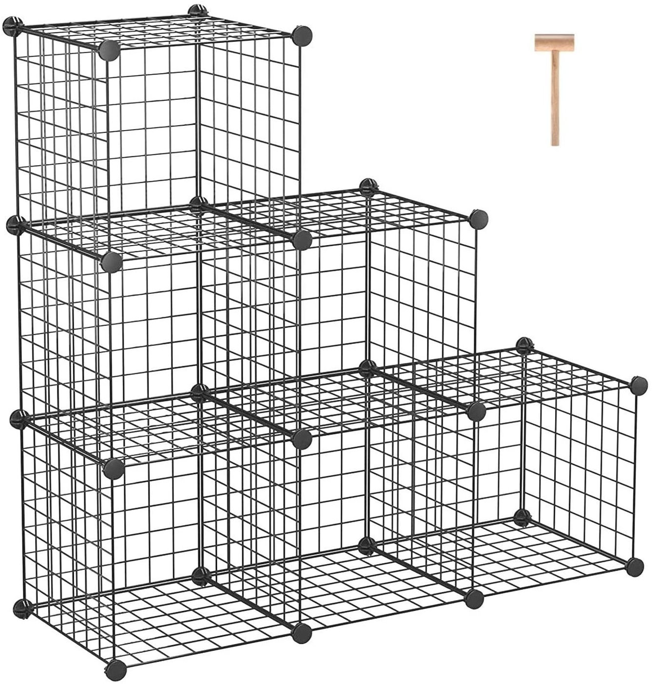 Wholesale Metal wire storage cubes wire black grid panels for storage