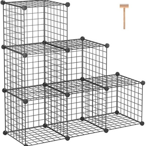 Wholesale Metal wire storage cubes wire black grid panels for storage