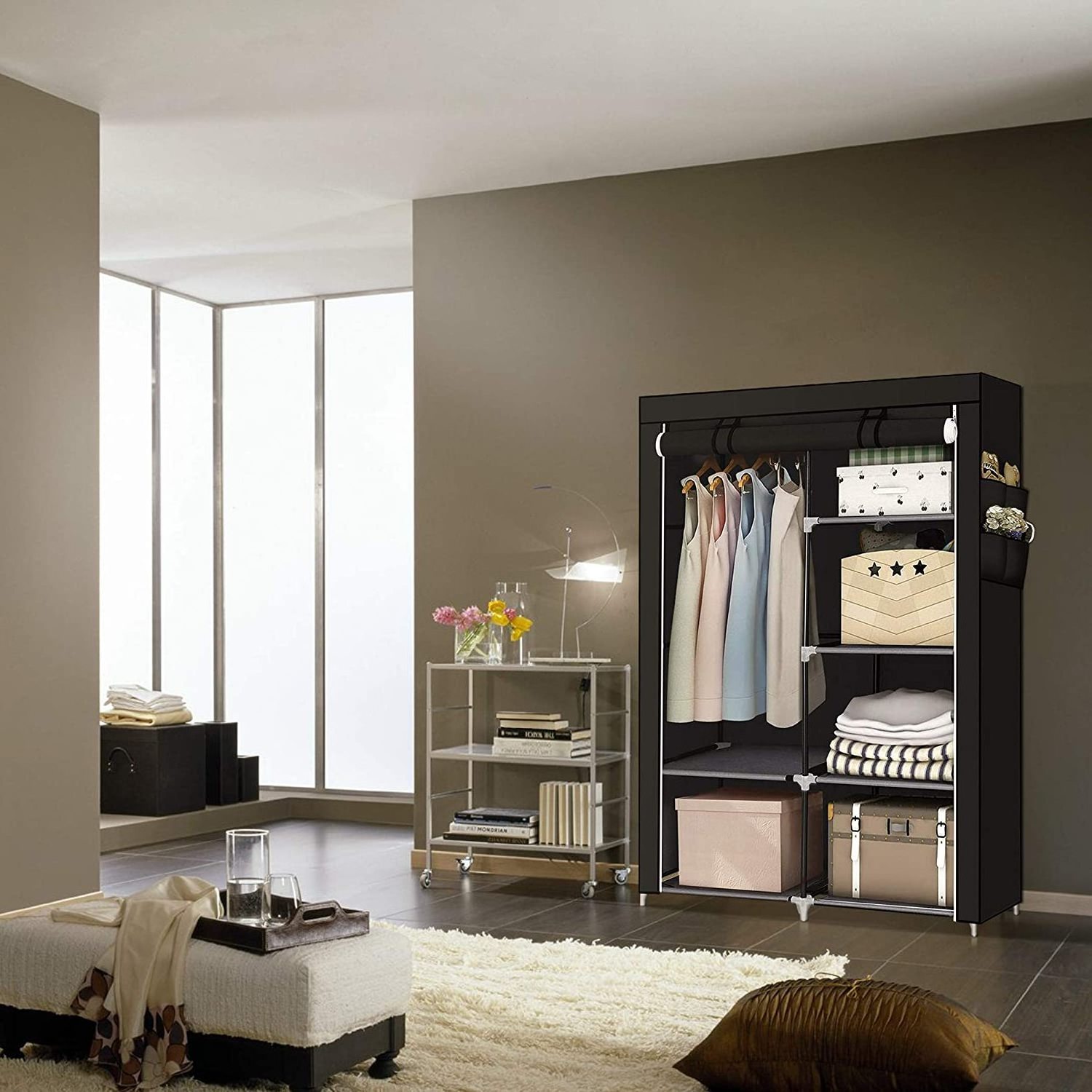 Wardrobe Closet Storage and Organizers Portable Fabric Clothes Wardrobe Bedroom Furniture Home Furniture Modern Customized Color