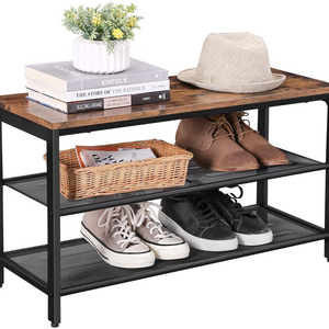 Steel Shoe Bench Entry Way Shoe Rack And Stands With Storage Shelves Entry Bench