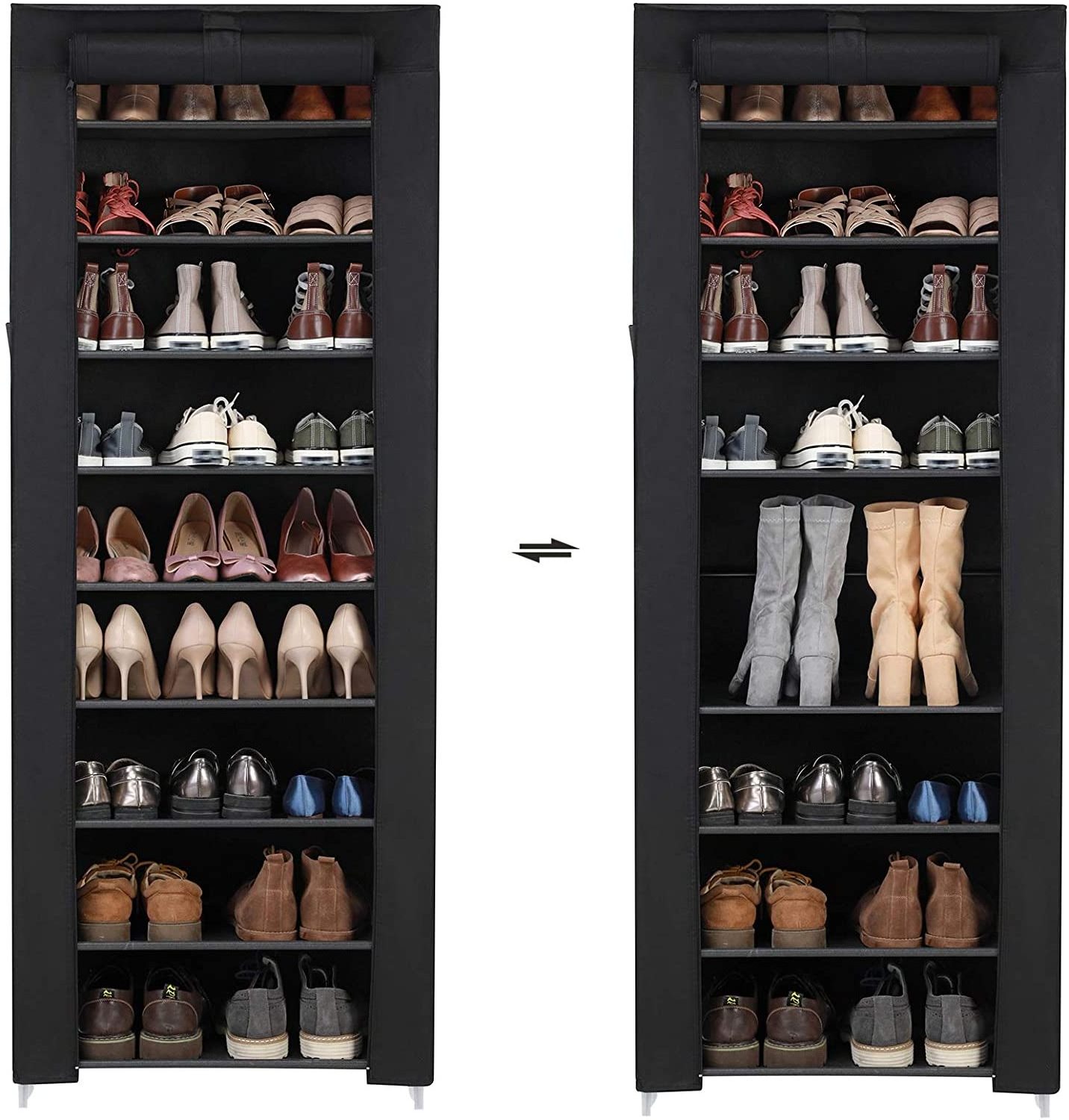 10 Tiers Shoe Rack with Dustproof Closet Shoe Storage Cabinet Organizer