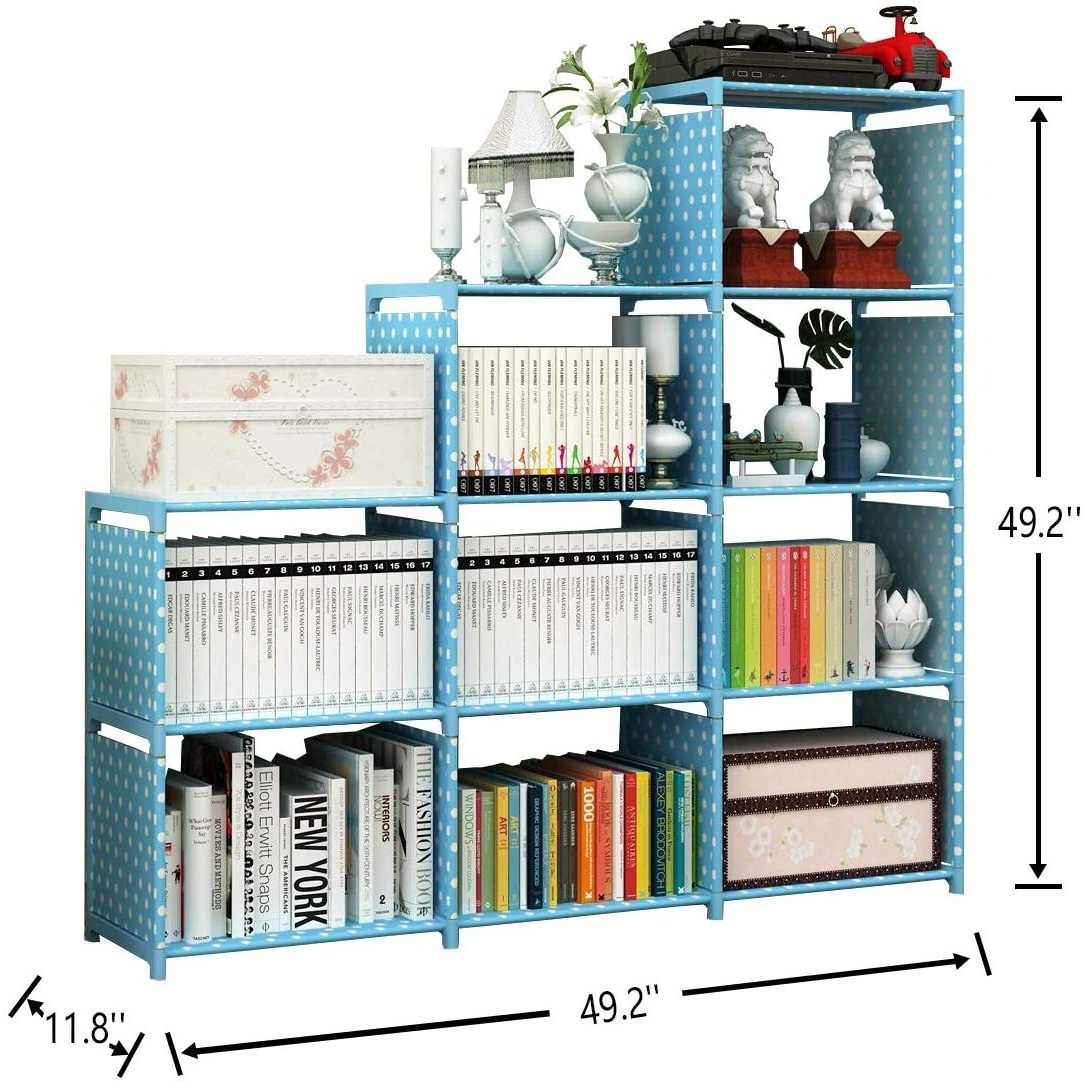 Bookshelf 9-Cube Storage Shelves Organizer Closet, Non-Woven Fabric DIY Bookcase Room Office Storage Cabinet for Clothes