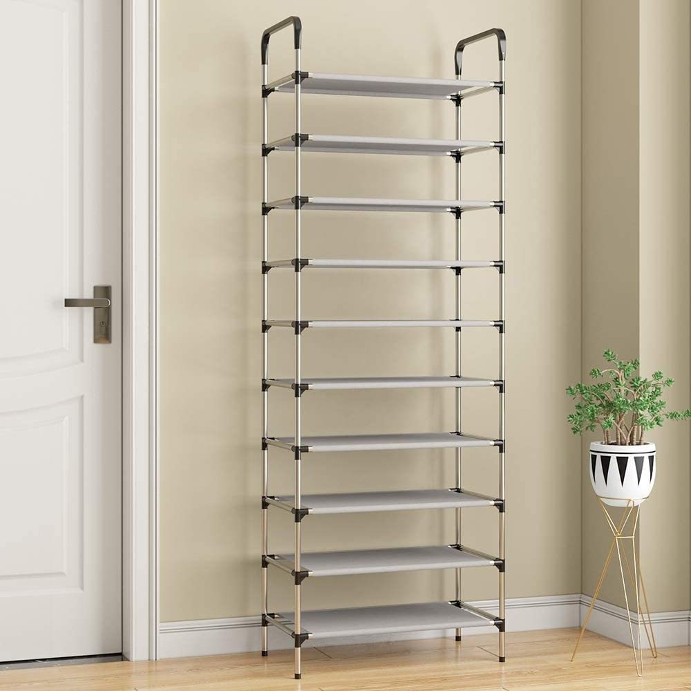 10 tiers Multifunctional shoe storage wrought adjustable shoe rack multi-layer non-woven simple shoe rack organizer