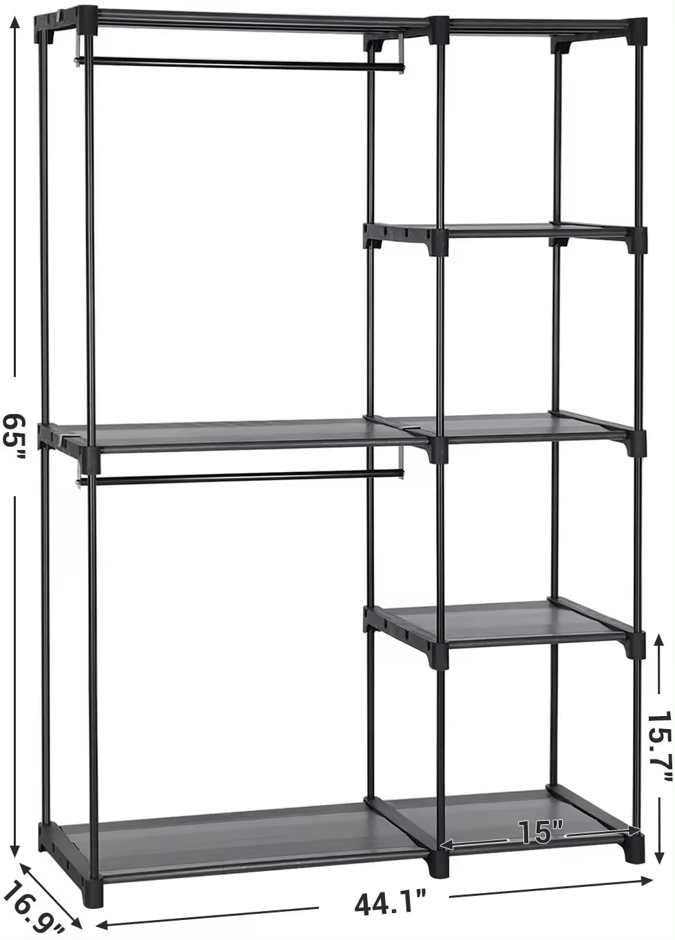 Buy Products Stand Alone Closet Organizer, Portable Closet with hanging rod, Hanger storage organizer