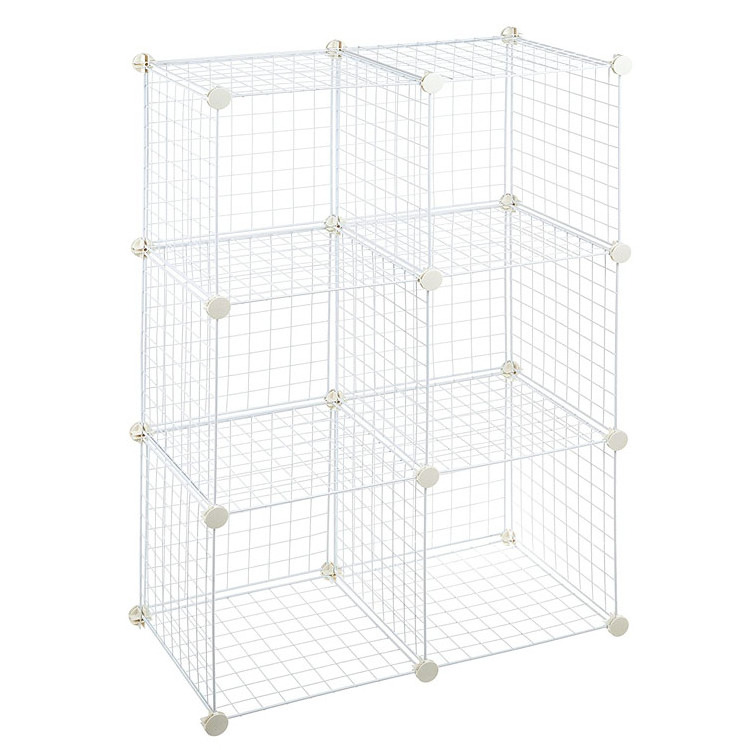 Wire Cube Storage 12-Cube Organizer Metal Wire C Grids Storage Storage Bins Shelving Modular Bookshelf Shelf Closet Cabinet