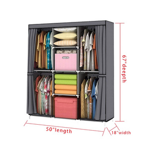 Portable clothes closet and cloth closet and hanging clothes organizer