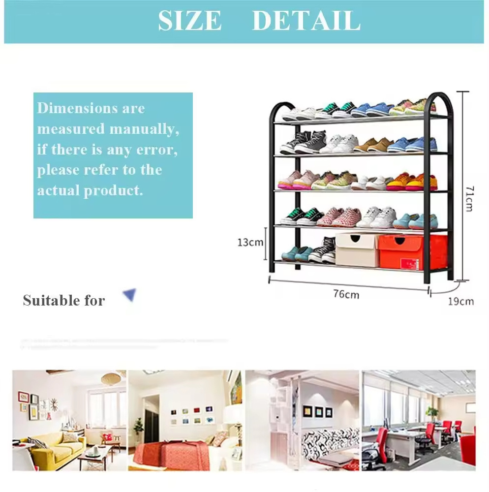 Home Entry Way Simple Foldable Shoe Rack Fashion Storage Organizer Adjustable Thin Shoe Rack