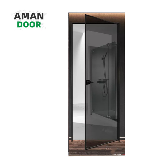 AMAN DOOR  toilet folding sliding pvc door for bathroom