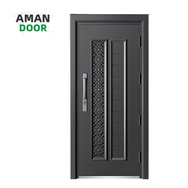 AMAN DOOR House Fire Rated Design Commercial Turkey Security Entrance Exterior Steel Front Door