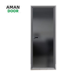 AMAN DOOR  toilet folding sliding pvc door for bathroom