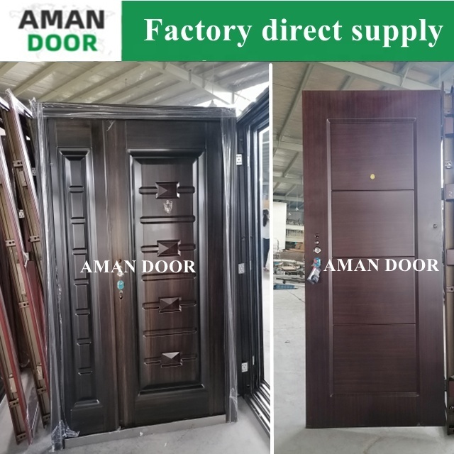 AMAN DOOR High Quality American Modern Hotel Villa Commercial Exterior Security 304 Stainless Steel Door