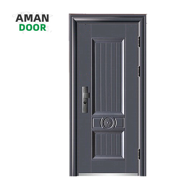 AMAN DOOR Custom Home Luxury Design Entry Front Black Entrance Double Steel Security Door