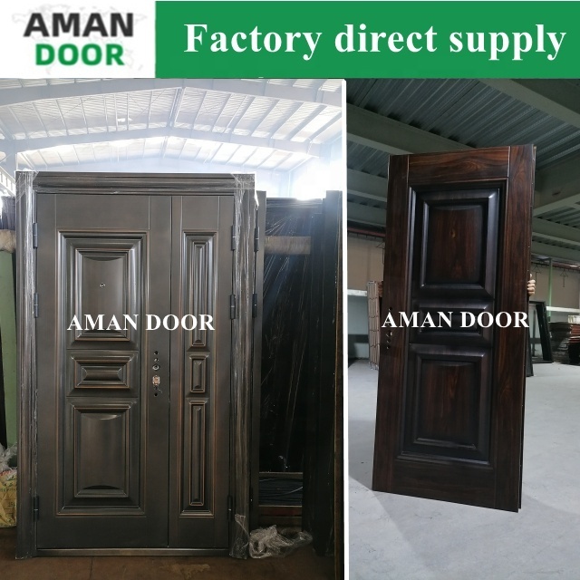 AMAN DOOR double metal door jamaica steel security door for home