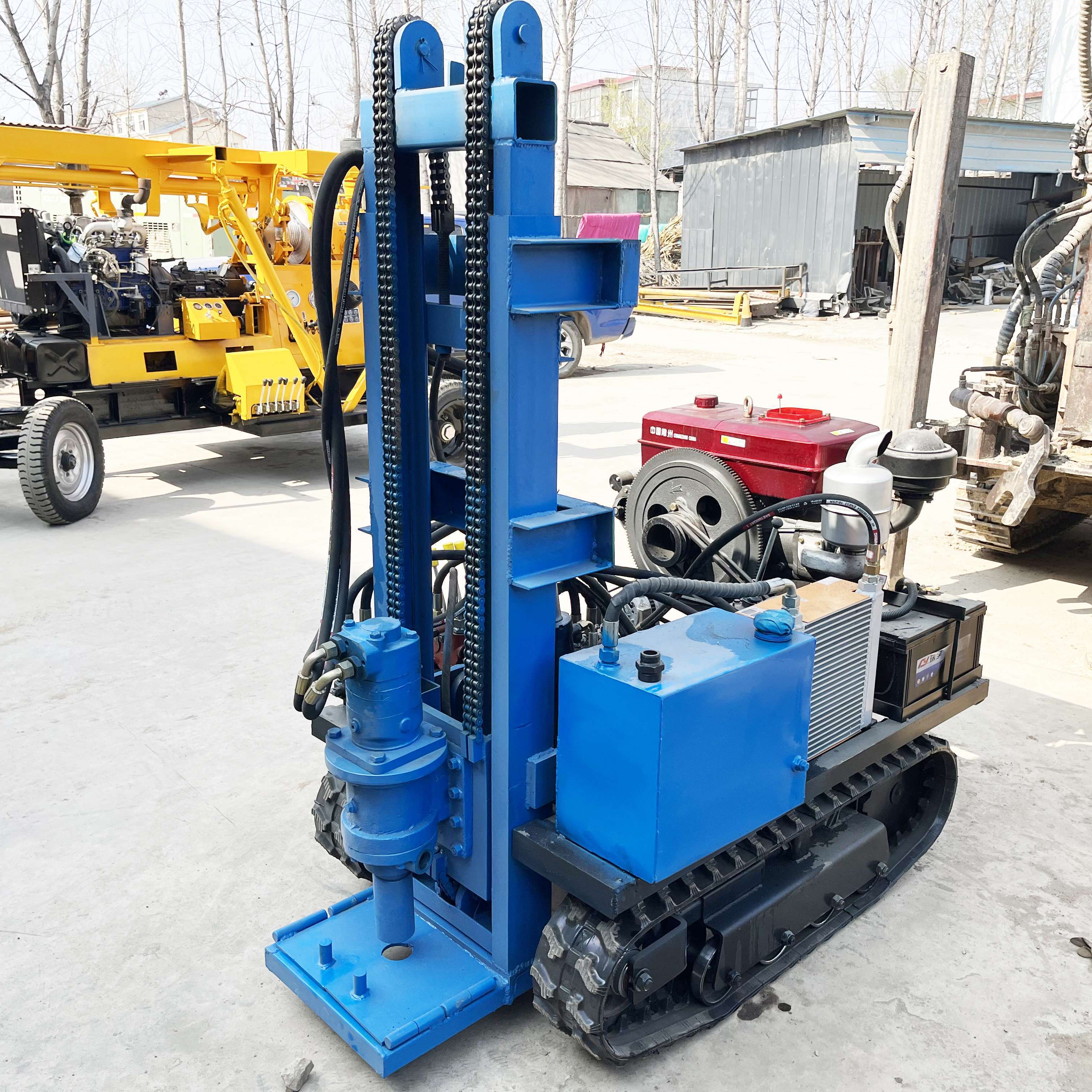 50m 70m small rotary mini piling down the hole hammer crawler borehole equipment portable water drilling rig  xy100