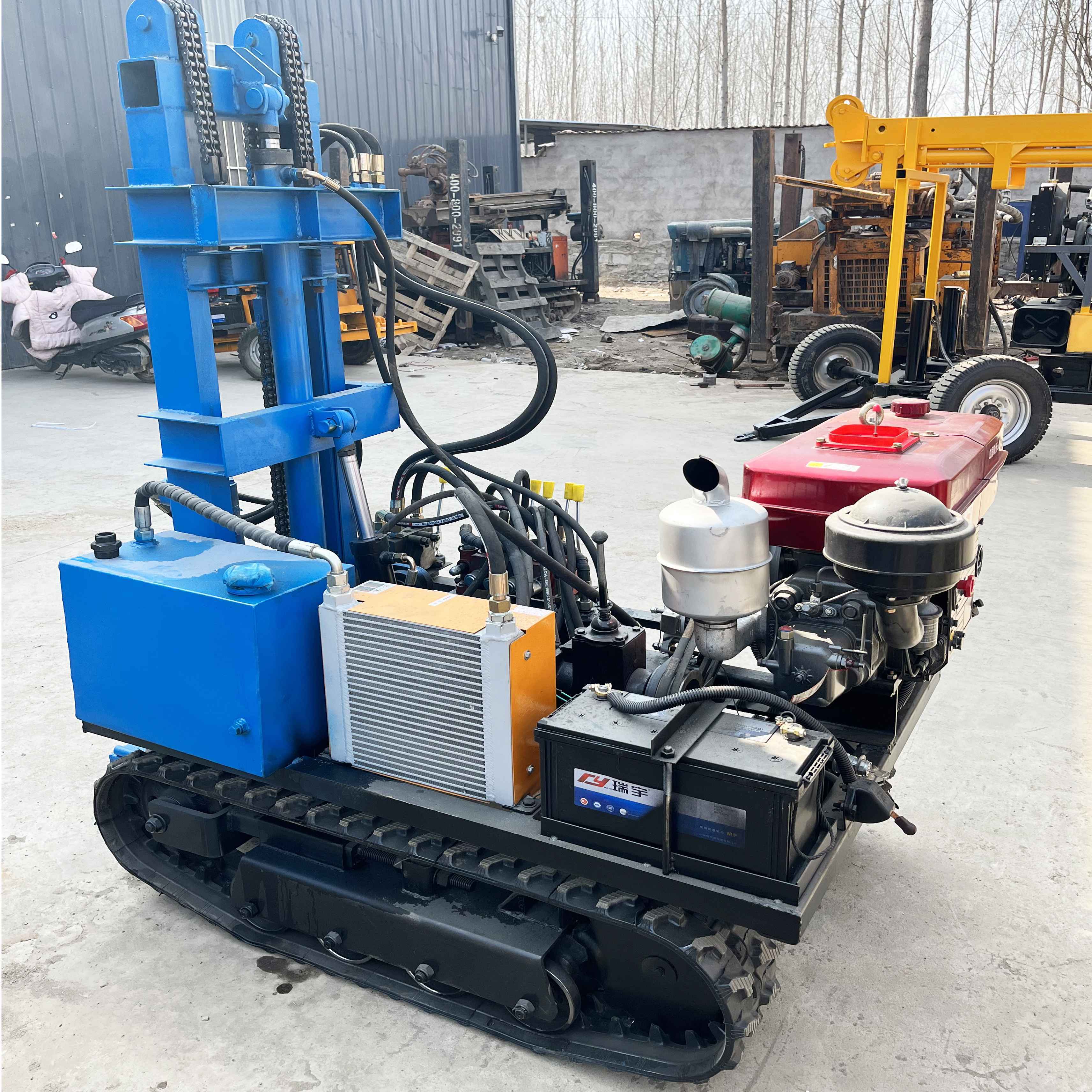 50m 70m small rotary mini piling down the hole hammer crawler borehole equipment portable water drilling rig  xy100