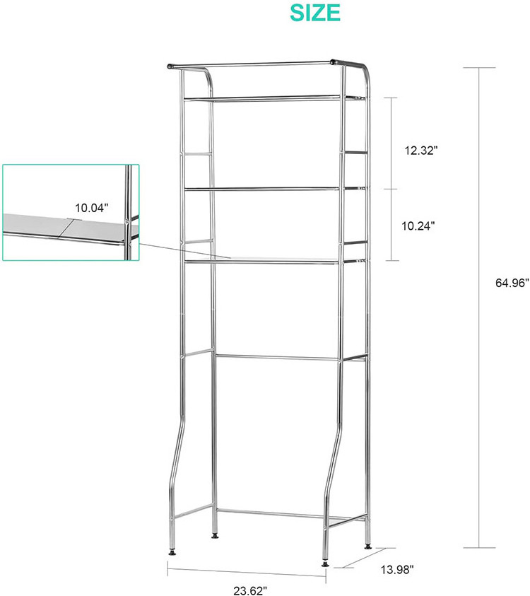 Over The Toilet Storage Rack Durable Stainless Steel Space Saver Organizer Shelf