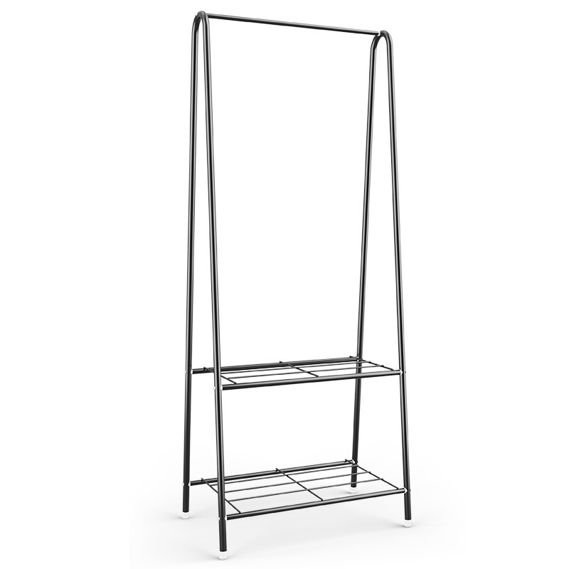 Two-Tier Shelf Clothing Organizer  Multi-function  Coat home clothes rack  with Removable Wheels