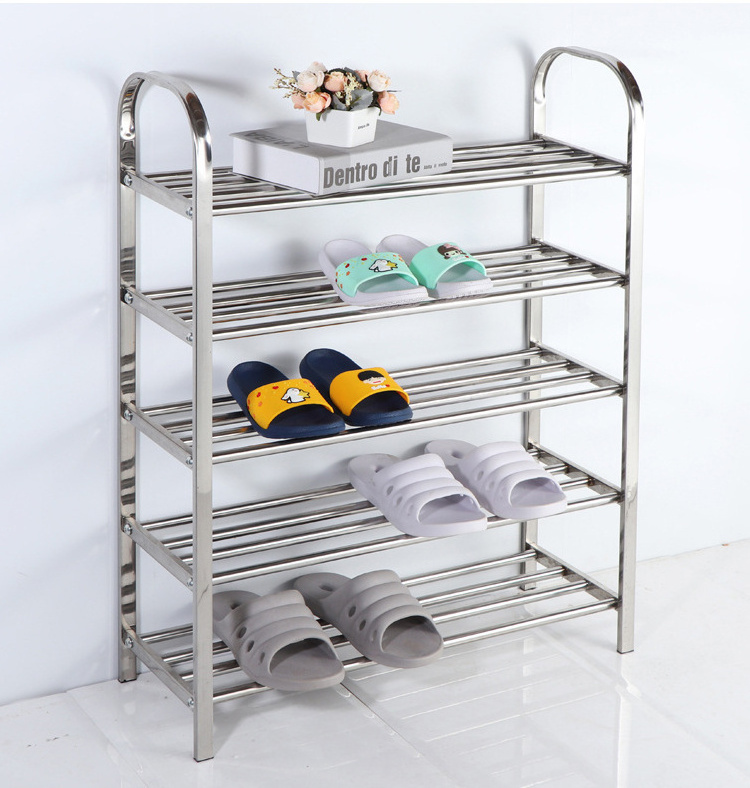 Multi-functional Home Storage Organization Shelf 4 Tiers Steel Shoe Rack