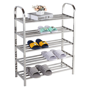 Multi-functional Home Storage Organization Shelf 4 Tiers Steel Shoe Rack