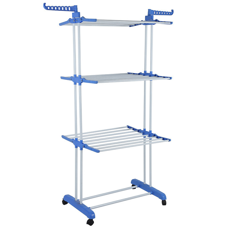 Heavy Duty Adjustable Telescopic Multiple Usage Stainless Steel Clothes Drying Rack  Oversized 4-tier