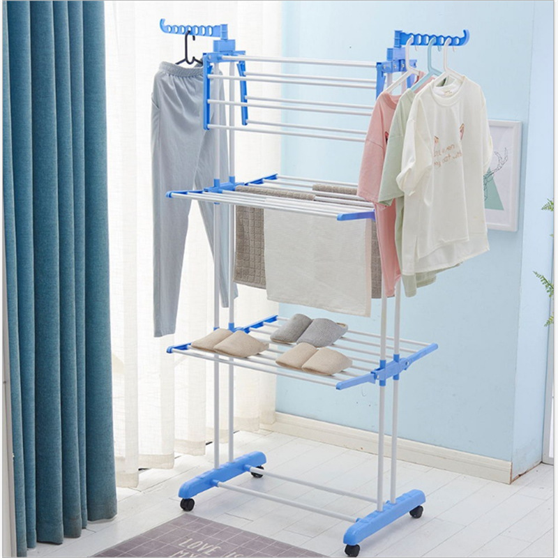 Heavy Duty Adjustable Telescopic Multiple Usage Stainless Steel Clothes Drying Rack  Oversized 4-tier