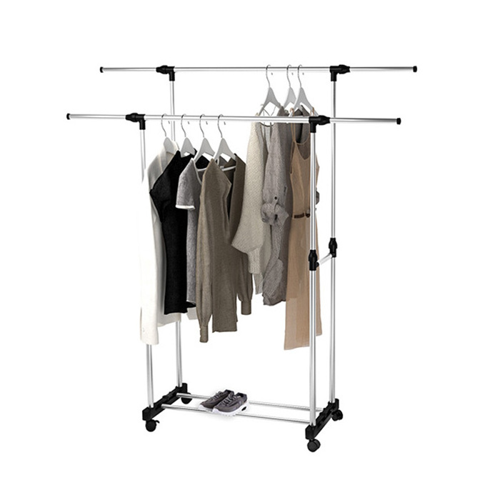 Multi-functional Expandable Garment Rail clothes rack double bar