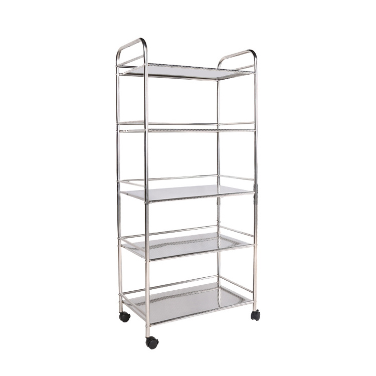 5-tier stainless steel kitchen shelf organizer microwave oven rack expandable