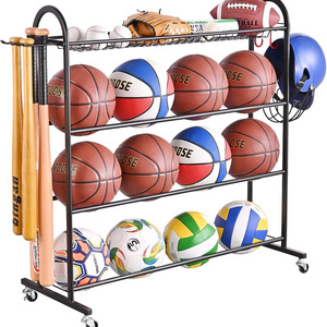 Metal detachable wheel ball holder Simple multi-layer basketball storage rack