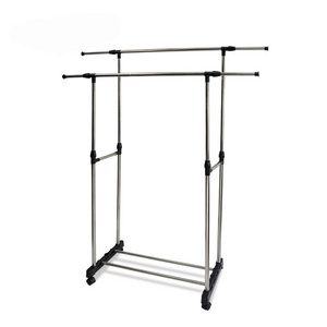 Double Pole Hanging Clothes Rack Metal Garment Rack outdoor clothes rack