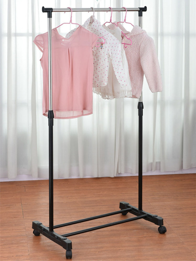 Metal Stainless Single Pole Hanging Cloth Rack Garment Clothes Drying Rack