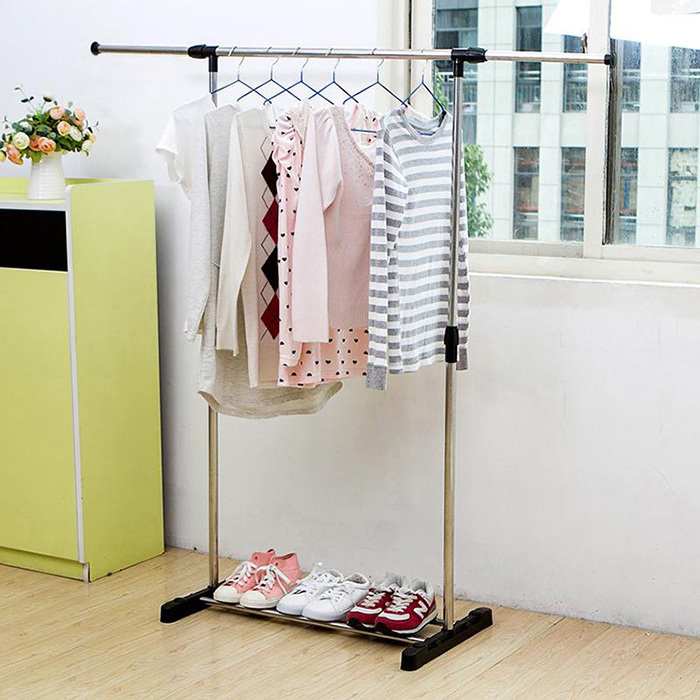 Small stainless steel horizontal bar clothes hanger Garment Rack Clothes Drying Rack