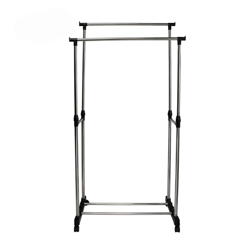 double poles durable hanging clothing metal dryer shelf clothes drying rack for small spaces