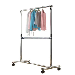 Clothing Garment Rack Heavy Duty Adjustable Rolling Commercial cloth garment rack Steel Hanger rack