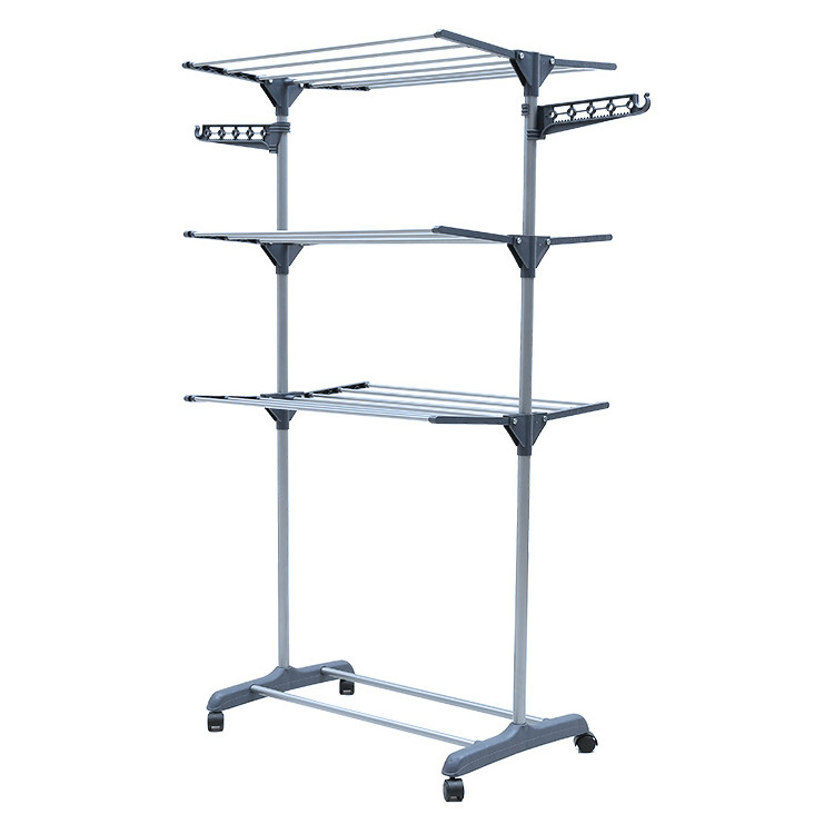 3 Tier Clothes Drying cabinet Folding clothing organizer shelves and racks