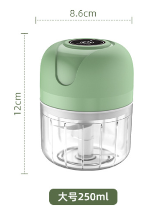 250ml green USB Wireless Electric Garlic Mini Masher Press Mincer Vegetable Chili Meat Grinder Food Chopper Kitchen Tools