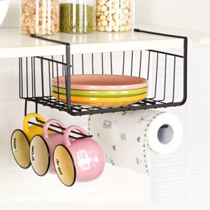 Kitchen shelf storage shelves Wall-mounted space-saving metal wire basket cabinets Hanging storage baskets storage baskets