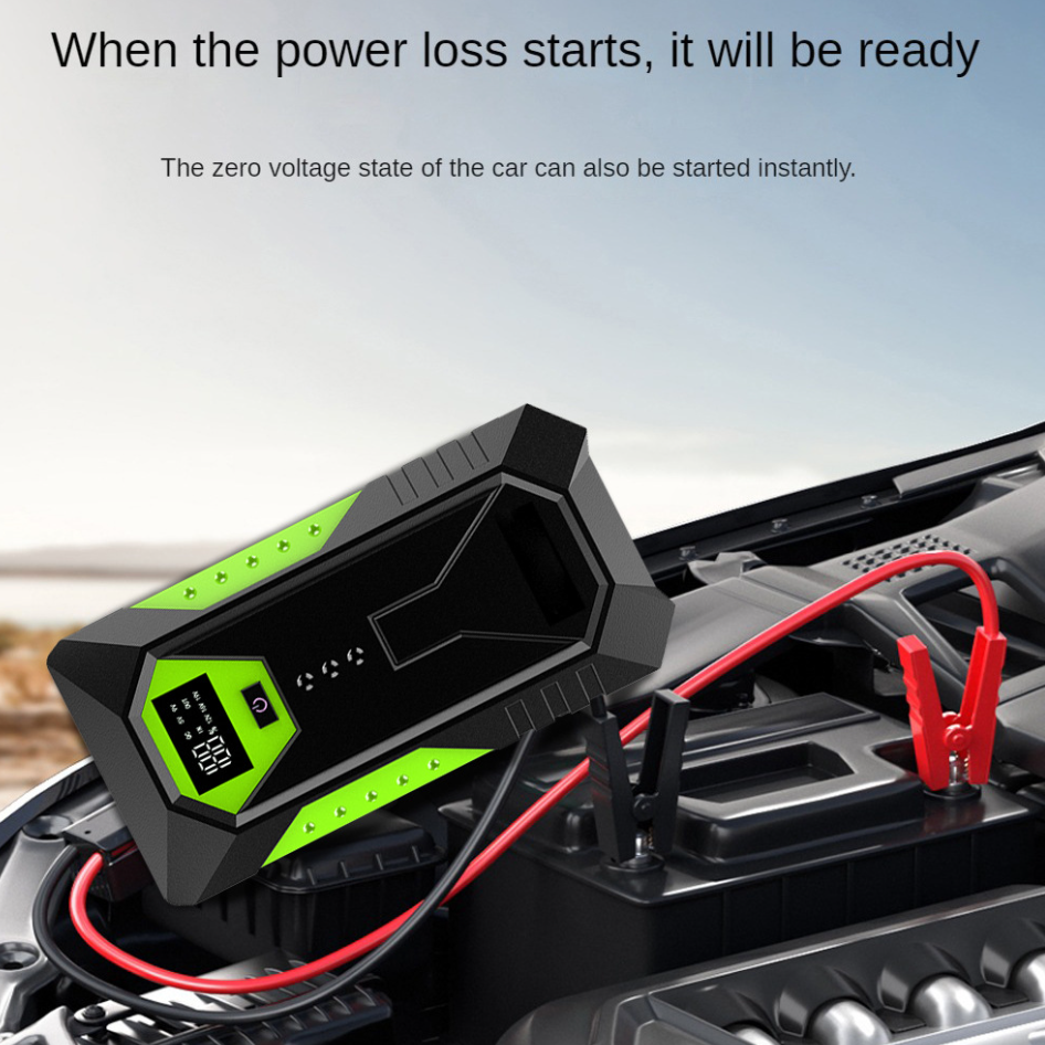 Car Jump Starter 600A Peak 12V 6000mAH Output Portable Battery Booster Mobile Phone Charger with USB Port LED Flashlight