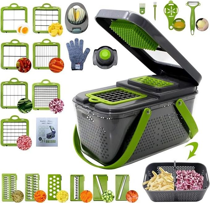 22-in-1 Mini Vegetable Chopper Kitchen Mandoline Vegetable Slicer  Food Onion Salad Veg Chopper Manual Slicer - Multi functional