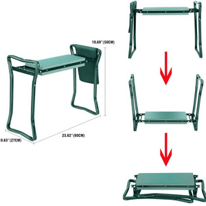 Foldaway garden kneeler seat pad 2 IN 1 Portable multifunctional kneeler & stool with tool bag EVA foam pad beach