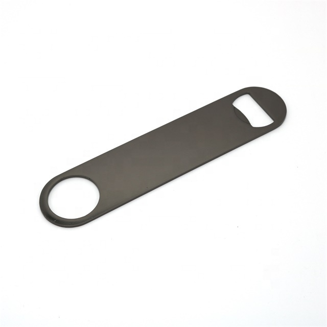 Heavy Duty Gunmetal Black Plated Color Bartender Metal Stainless Steel Flat Blade Speed Beer Bottle Opener