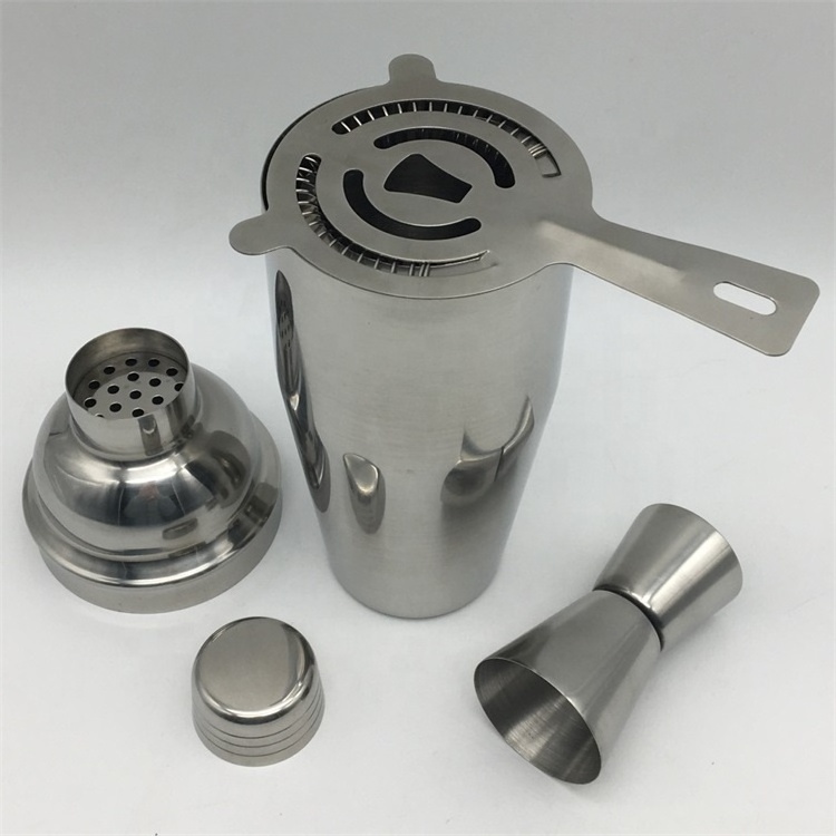 24oz/750ml Stainless Steel Cocktail Shaker Bar Kit Set With Jigger Strainer