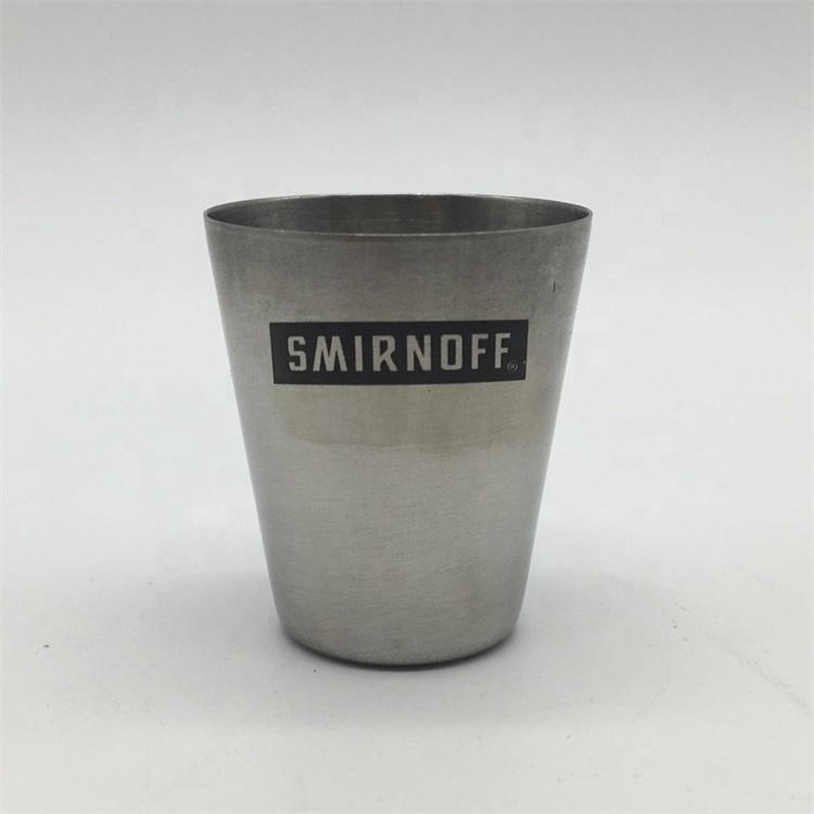 Premiums 1oz 30ml Stainless Steel Cocktail Drinking Shot Glass With Customized Black Etched Logo