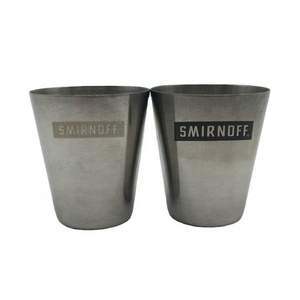 Premiums 1oz 30ml Stainless Steel Cocktail Drinking Shot Glass With Customized Black Etched Logo